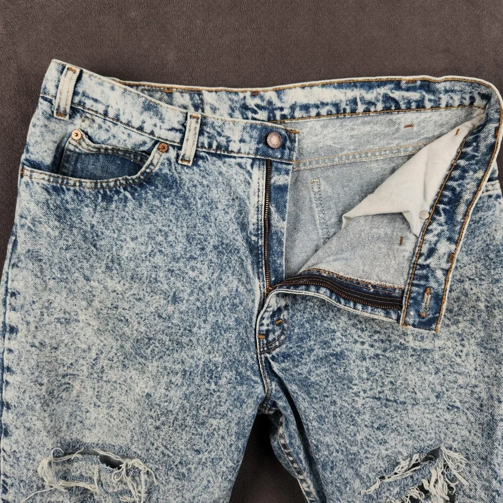 Vintage Levis 550 Jeans Mens 38x34 Made in USA Acid Wash Thrashed 40550-0209‎